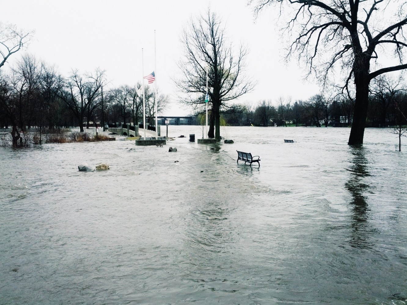 Rising Fox River waters 2013 - 03