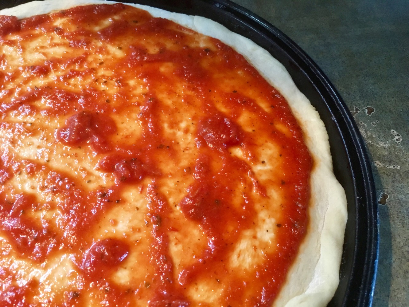 Homemade pizza - 2 - sauce