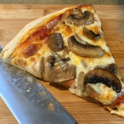 Homemade pizza, first time - Homemade pizza - 7 - one piece left
