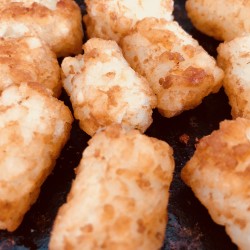 Saturday breakfast burrito build 2017 - Saturday breakfast burrito build 2017 - 02 - tator tots