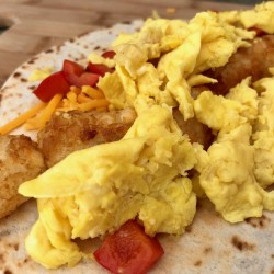 Saturday breakfast burrito build 2017 - Saturday breakfast burrito build 2017 - 05 - all together