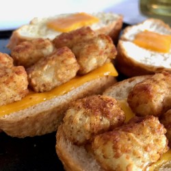 Fried Eggs on French Bread - FEoFB - 04 - Tator Tots on French Bread
