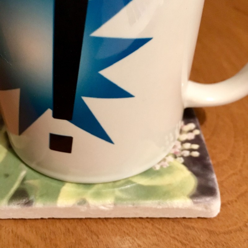 Another pink and white flower - marble coaster - Additional Image 3