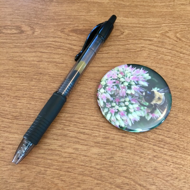 Bee with purple wings on flowers - 2.25 inch magnet - Additional Image 1