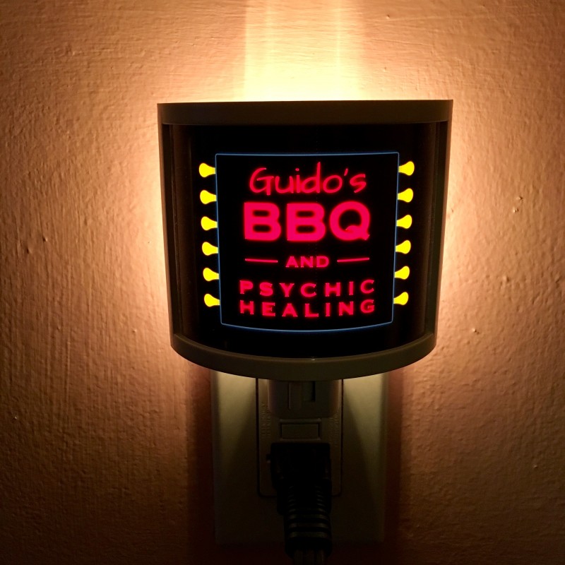 Guido’s BBQ and Psychic Healing - night light - Primary Image