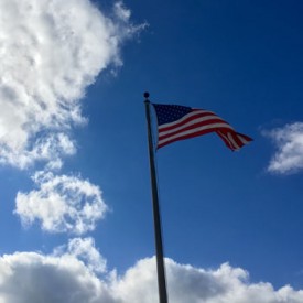 American Flag on a blue, blue sky - photo print