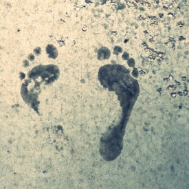 I guess it’s rainy out footprints - photo print