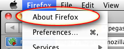 About Firefox link