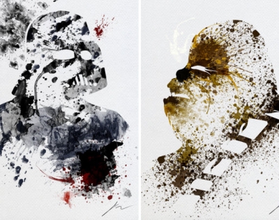 Star Wars Characters in Paint Splatter Style