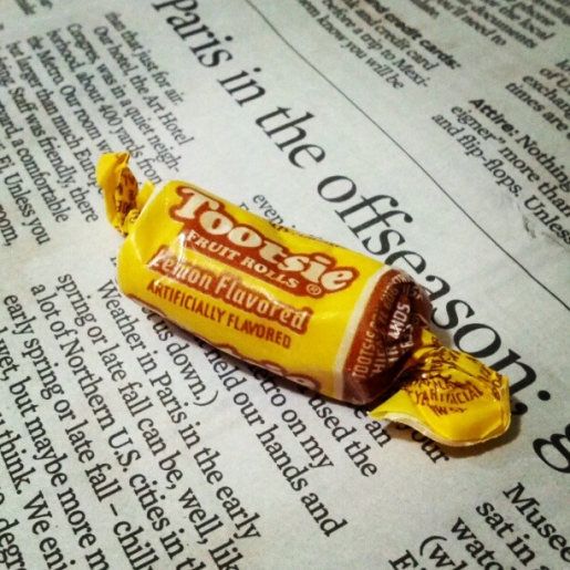 Lemon Flavored (artificially) Tootsie Roll