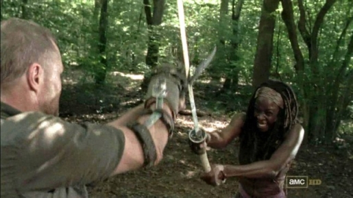 The Walking Dead's Michonne versus Merle Dixon