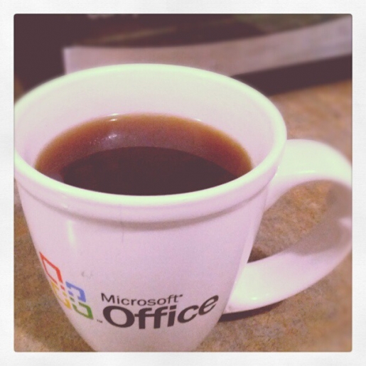 Decaf Tonight in My Old Employer's Coffee Cup
