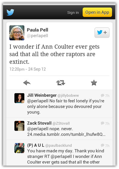 Ann Coulter is a raptor