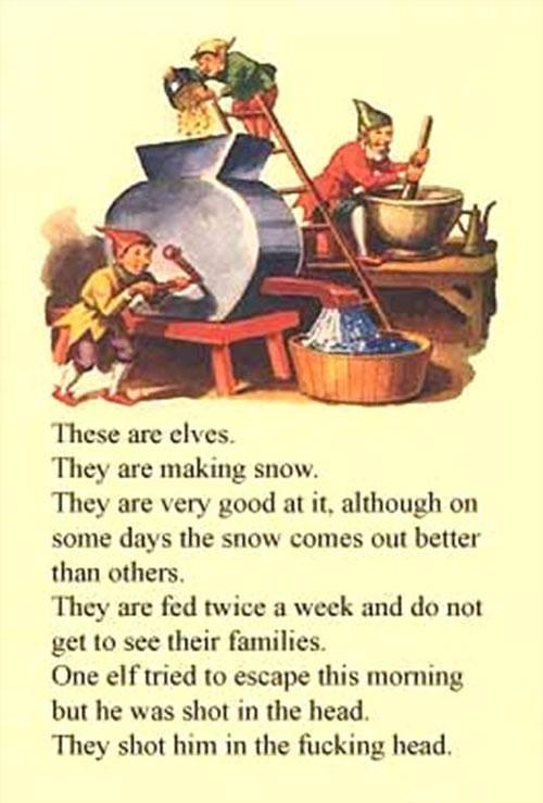 these are elves making snow