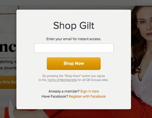 Gilt Says Email Address Is Required