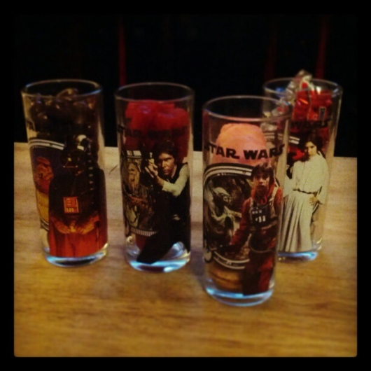 Star Wars Glasses Filled With Sweets on Valentines Day