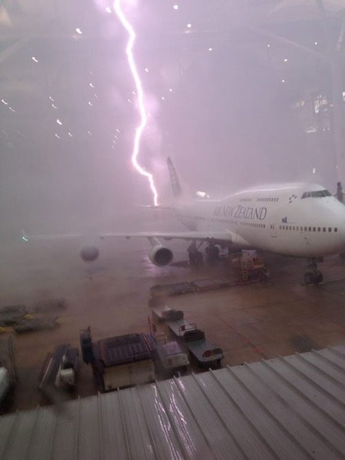 Plane with Lightning