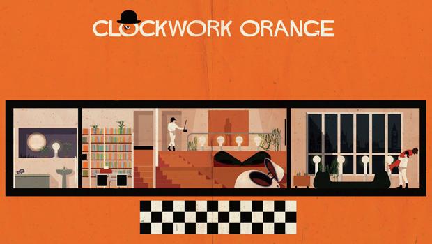 16 Retro Posters Depict The Interiors Of Classic Films