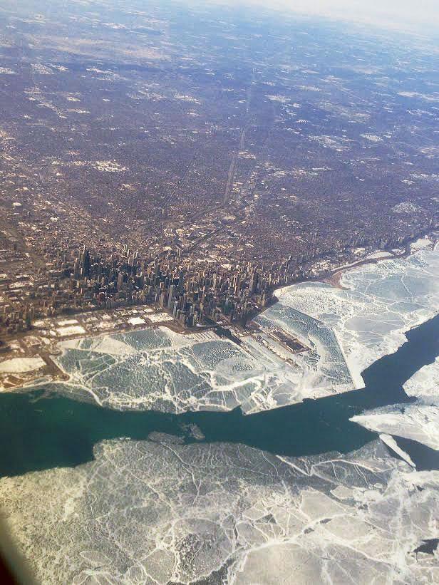 chicago and frozen lake michigan
