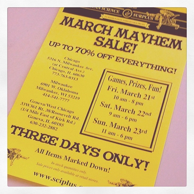 march madness sale at american science surplus