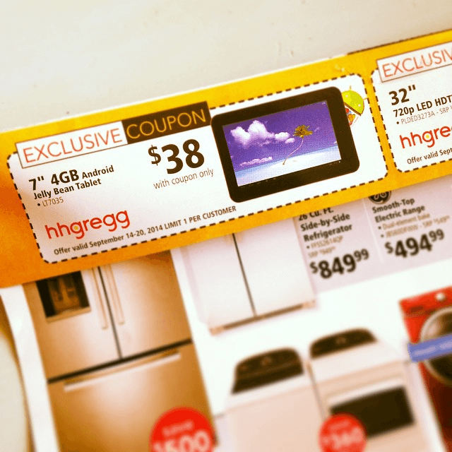 7" 4GB Android tablet for $38