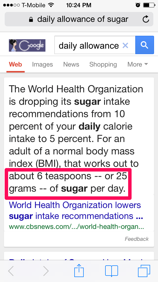 who 25 grams of sugar a day