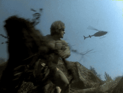 hulk throwing a tree at a copter