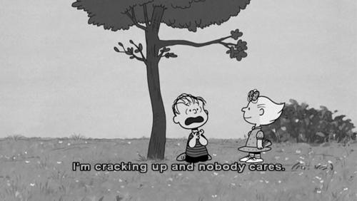 peanuts linus is cracking up