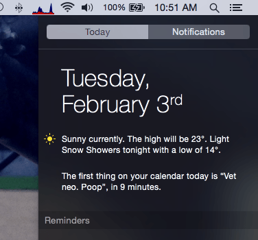 the first thing on my calendar
