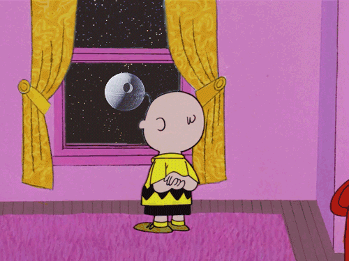 charlie brown watching the death star blow up