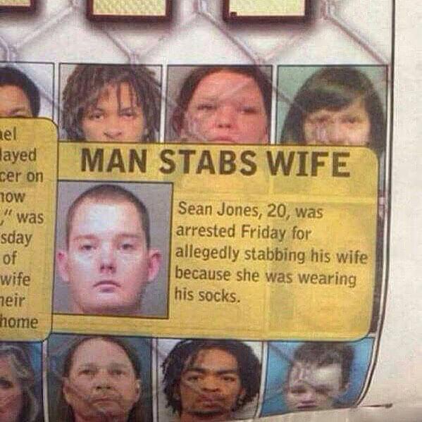 she was wearing his socks