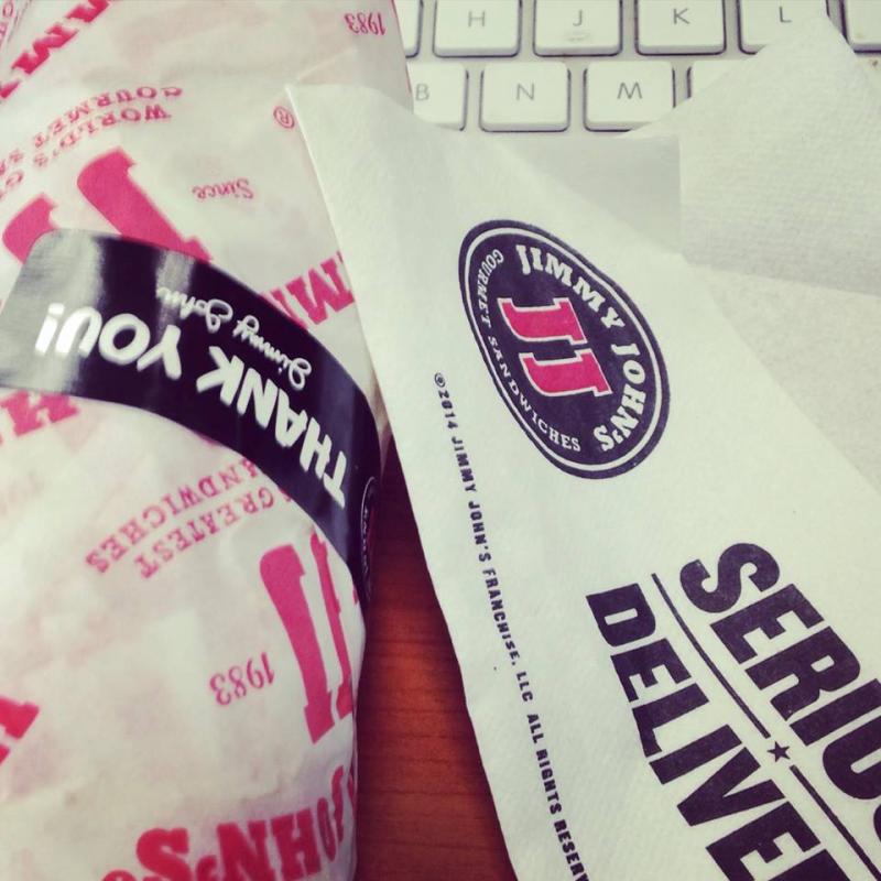 Only one napkin from Jimmy Johns