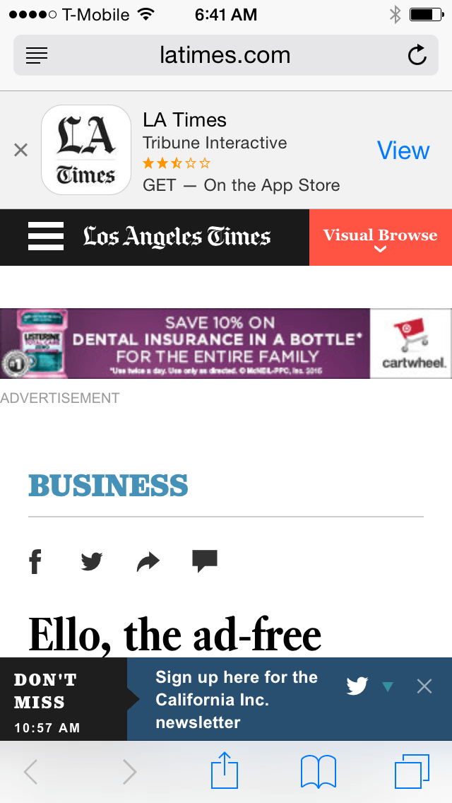 latimes.com mobile website