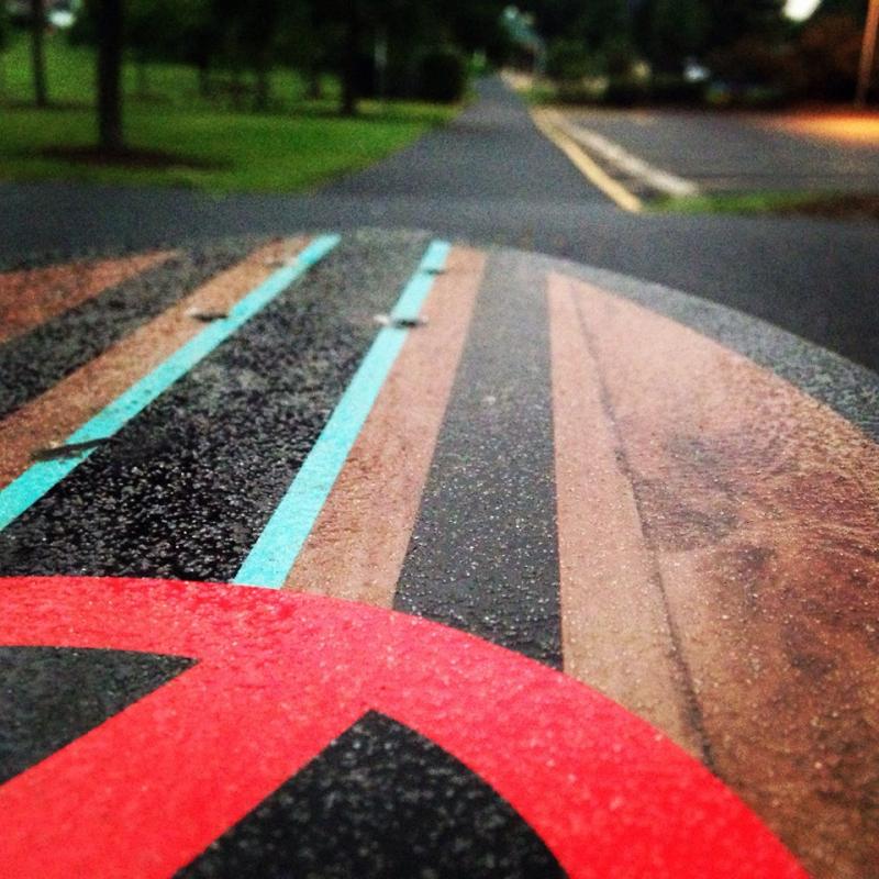skateboard looking down the hill