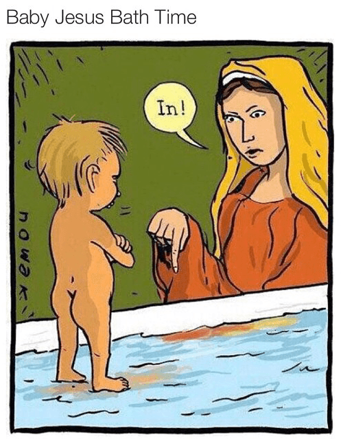 baby jesus bath time