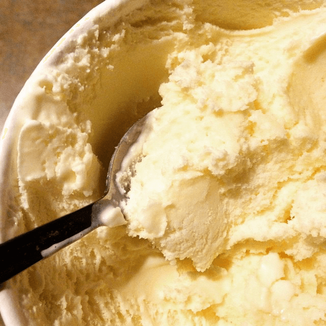 vanilla ice cream right outta the tub