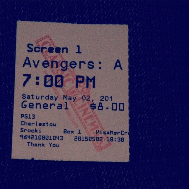 Avengers: Age of Ultron - movie ticket