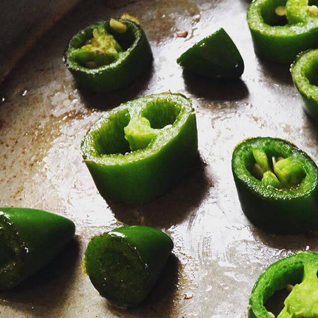 Jalapenos from the garden, broiled