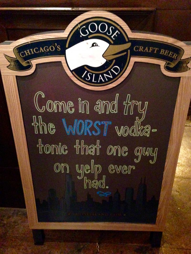 The worst vodka tonic the one guy on yelp ever had