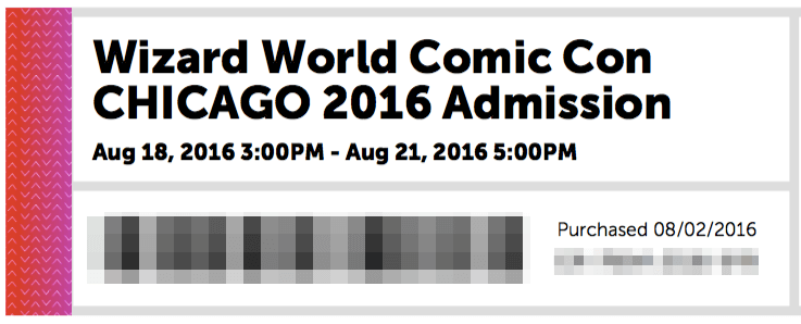 Comic Con tickets