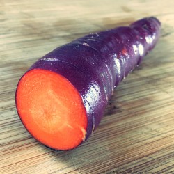Purple carrot is orange inside