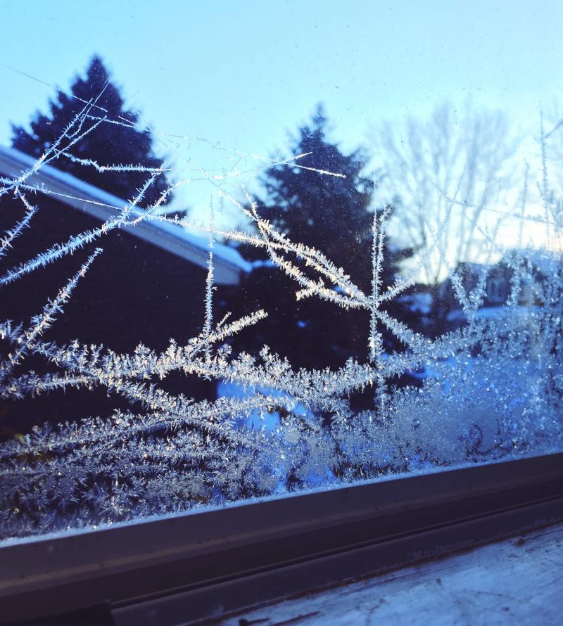 Frost on the kitchen window