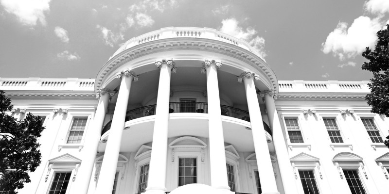 The White House in black and white