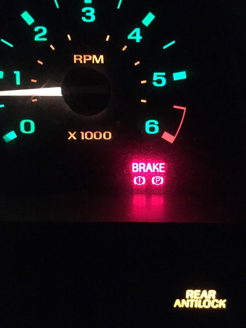 All brake lights are on in the truck