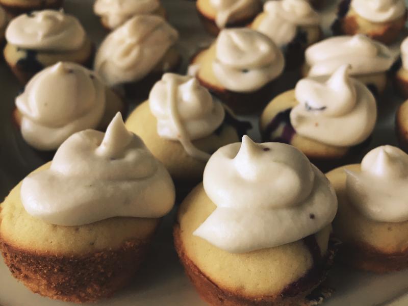 Blueberry vanilla mini-cupcakes