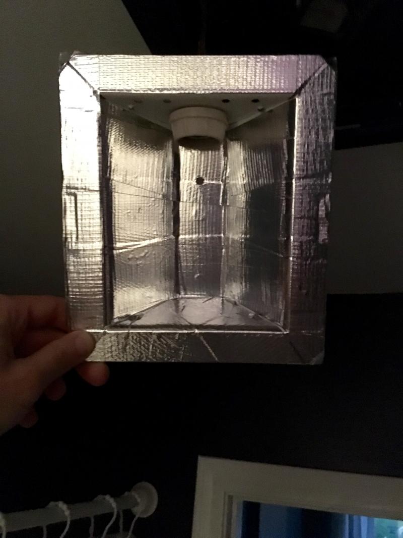 Duct taped a light fixture with reflective tape