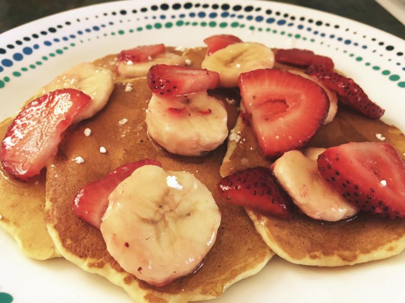 Strawberry banana pancakes