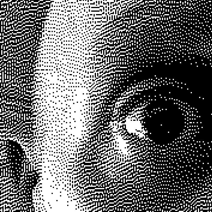 Pixelated black and white selfie