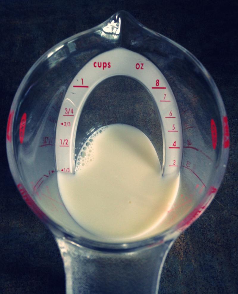 Top down view of measuring cup