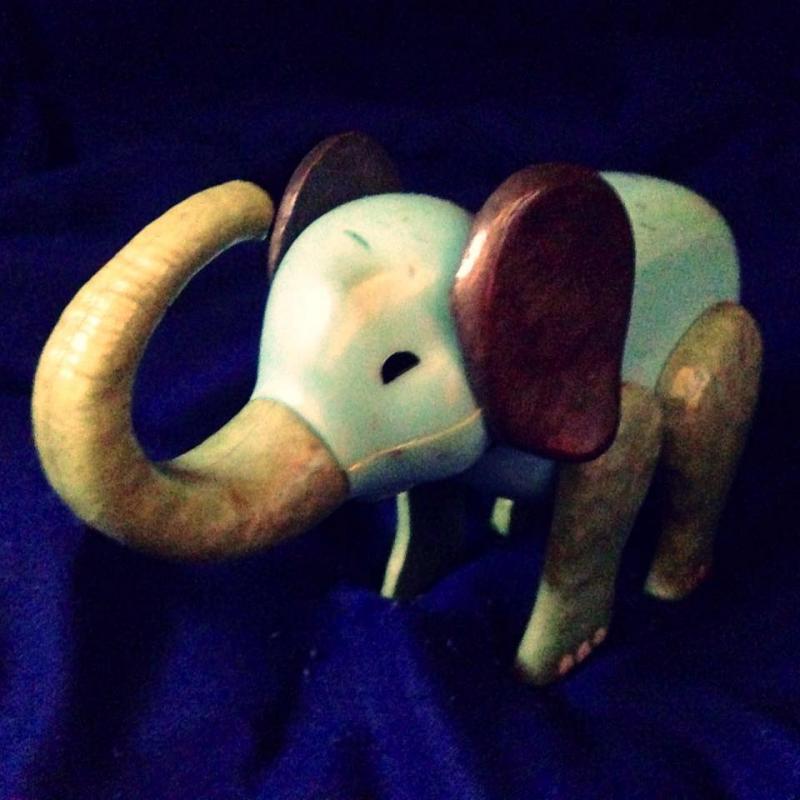 Toy elephant from another era
